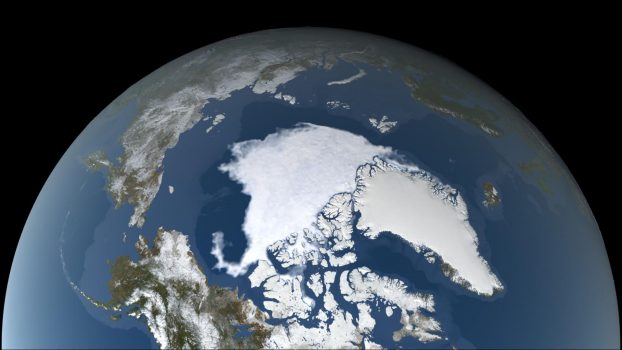 Satellite view of the North pole